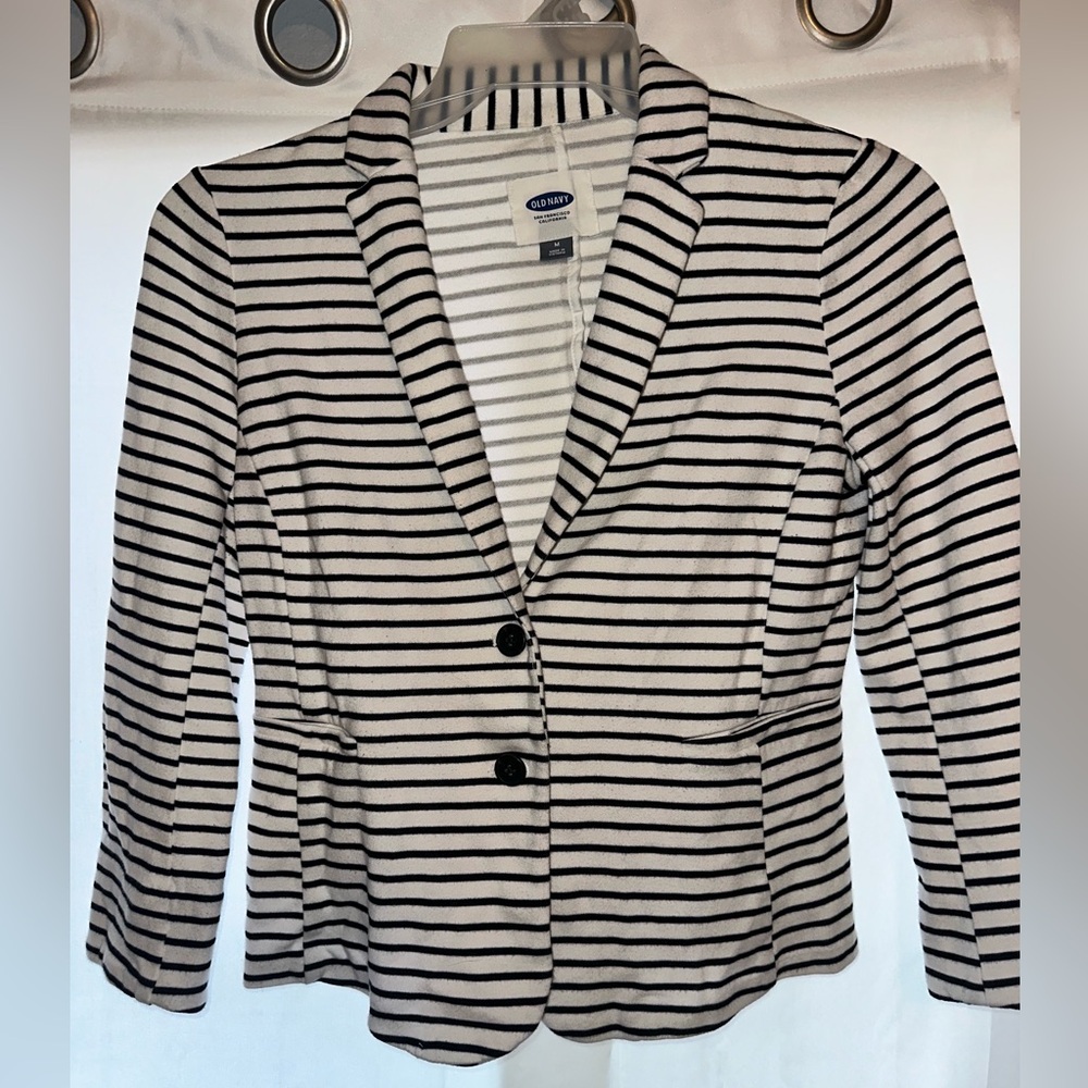 Old Navy Striped Black and White Blazer